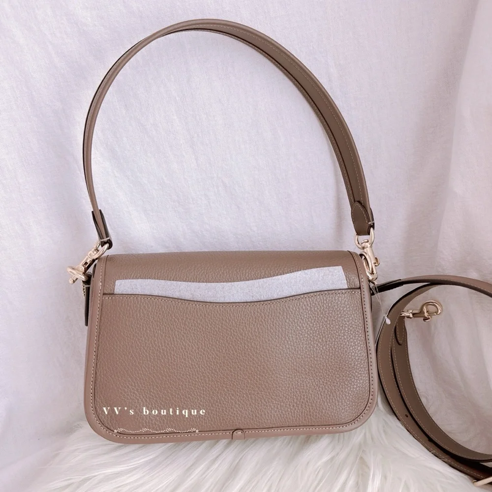 NWT Coach Hadley Shoulder Flap Turnlock Bag Crossbody Leather Dark Stone CY683 - Picture 2 of 11